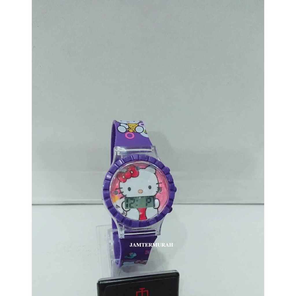 JAM TANGAN ANAK PEREMPUAN DIGITAL MUSIK LAMPU KARAKTER HELLO KITTY 845