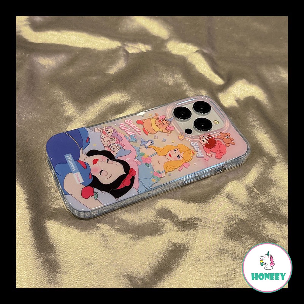 IPHONE Deluxe Kartun Disney Snow White Phone Case Kompatibel Untuk Iphone14 13 12 Pro Max 14 Pro Case Iphone11Sarung Belakang Tahan Guncangan