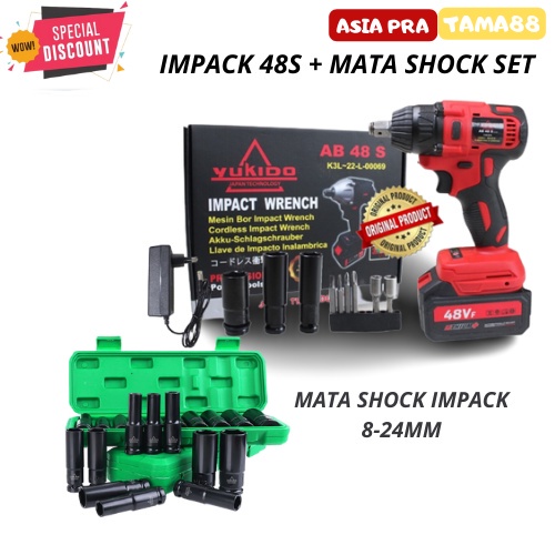 SIAP DERRRRT!! IMPACK 48 V SATU BATRAI + MATA SHOCK IMPACK SATU SET BOX 8-24 MM PROMO SPECIAL!!!