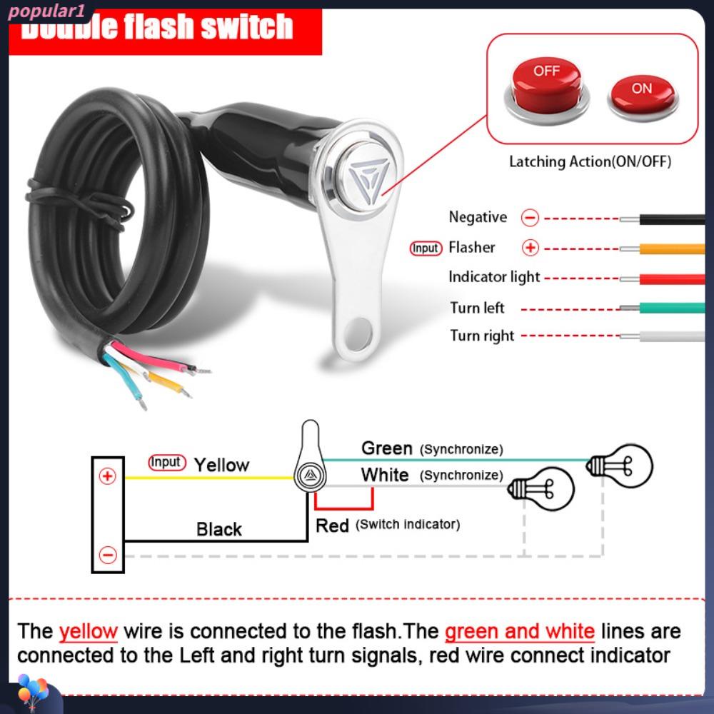 POPULAR Saklar Stang Motor Aksesoris Praktis Universal Double Flash Indicator Light Indicator Switch