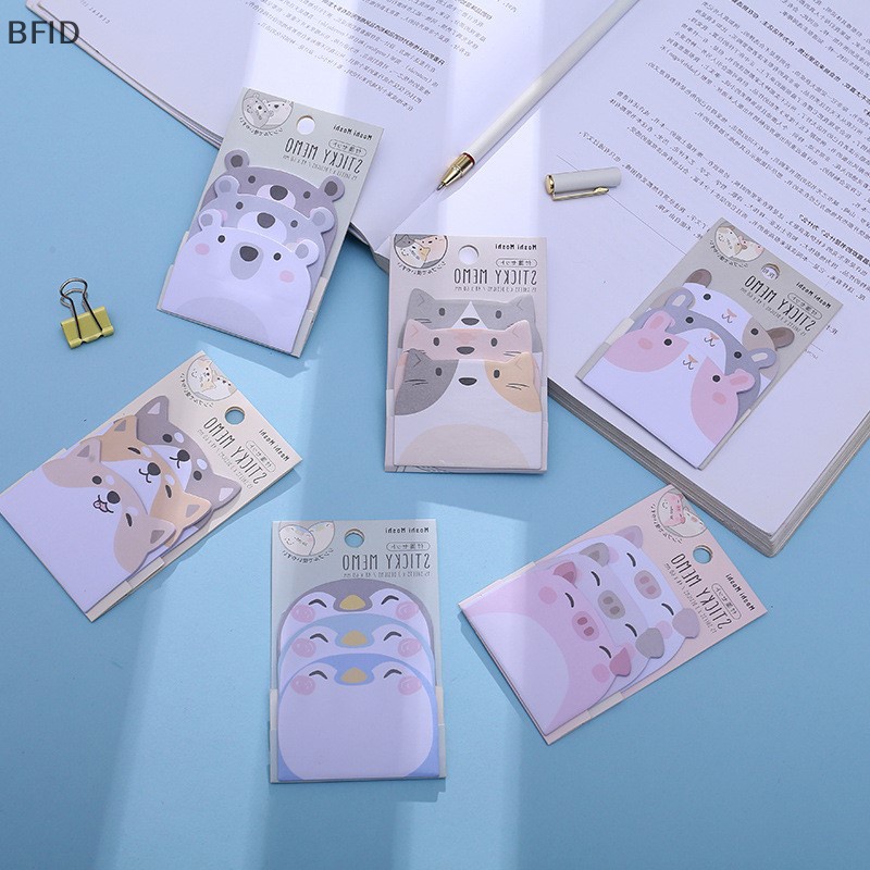 [BFID] 1set Kartun Kawaii Animals Party 3lapis Sticky Notes Memo Pad To Do List Planner Stiker Notepad Dekorasi Kantor Alat Tulis [ID]