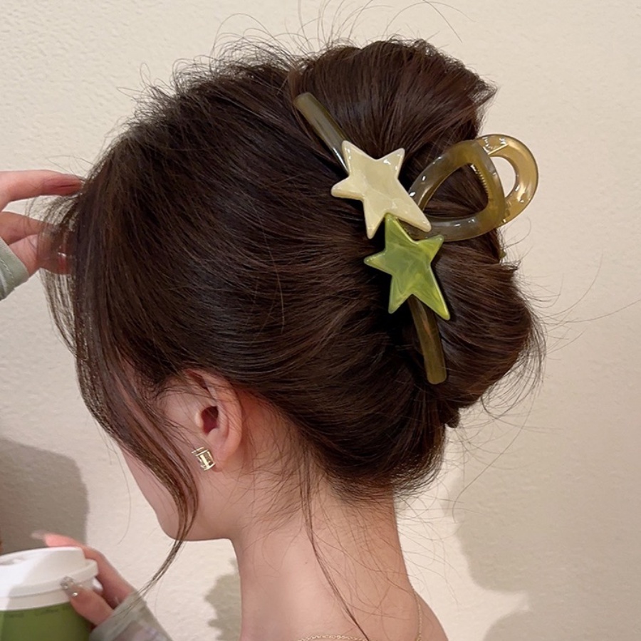 Korean Acrylic Five-pointed Star Hair Clip Woman Versatile Hairpin Ponytail Clip Hair Accessories