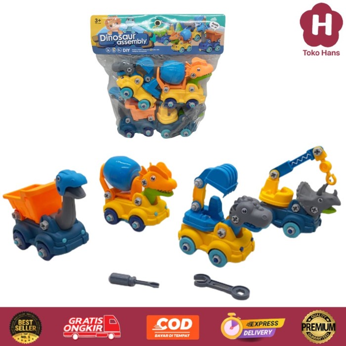 Mainan Anak DIY Dinosaur Assemble Deformation Dinosaurus Dino Robot