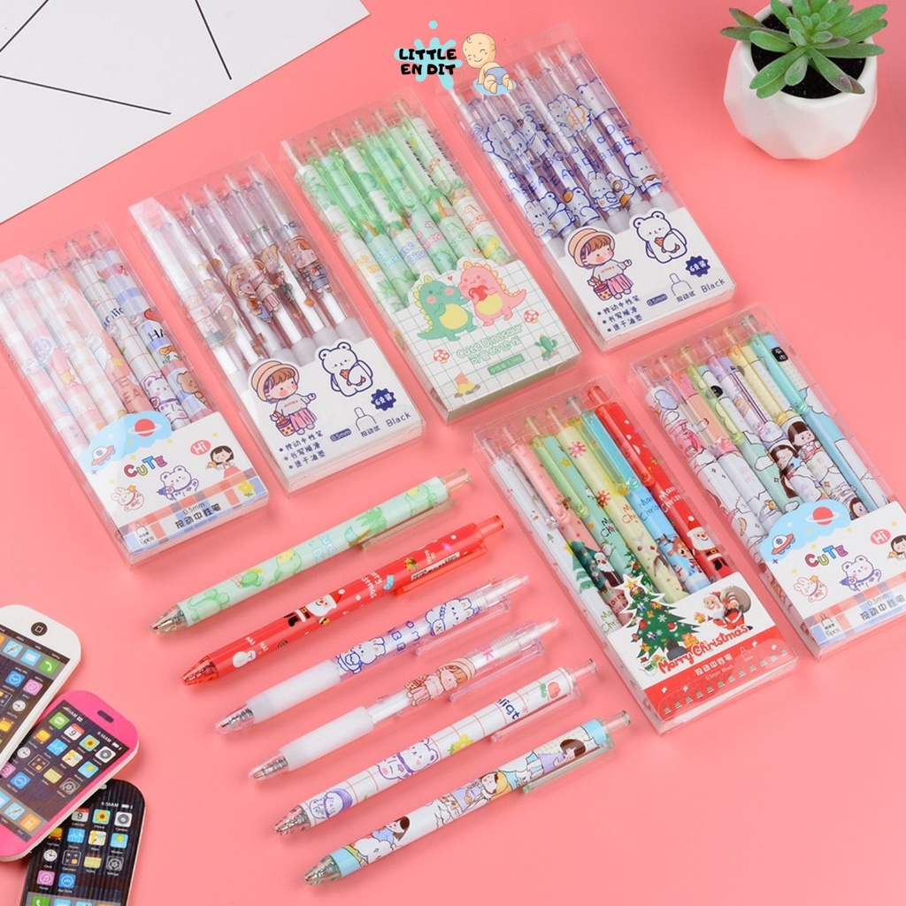 

Littleendit ATK25 Pulpen Gel Lucu/ Pen Gel Mekanik/ Pulpen Mekanik Lucu Motif Cartoon