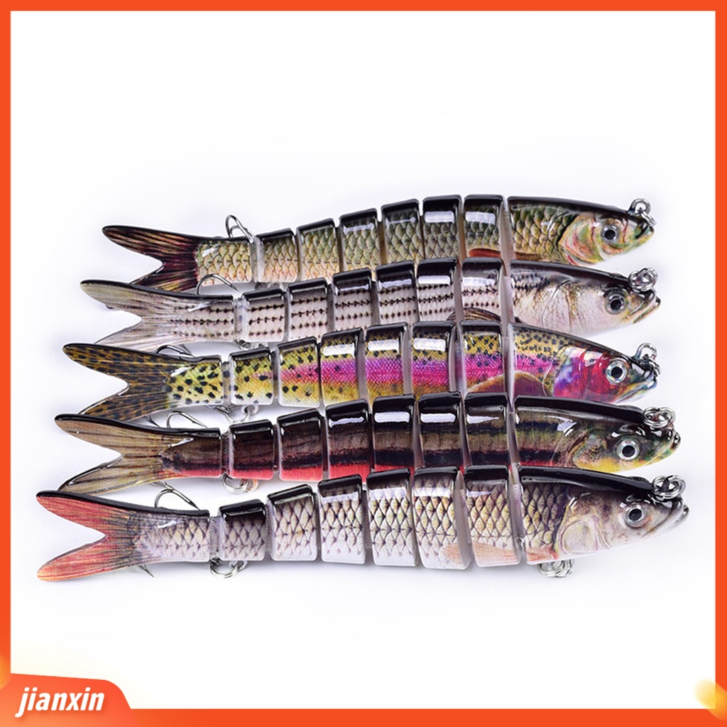 (In Stock) 14cm 27g Ekor Runcing Buatan Multi Jointed 8segments Fishing Lure Dengan Pengait