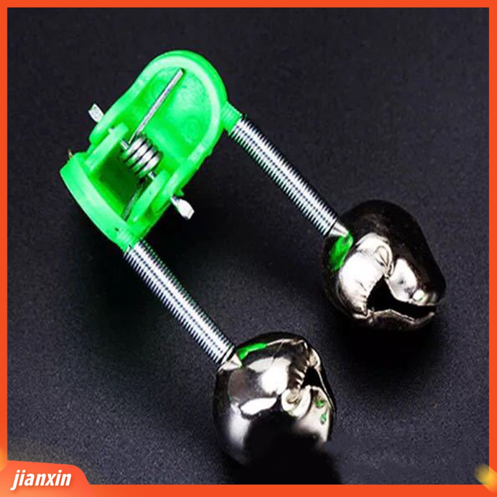 (In Stock) 50Pcs Lonceng Pancing Lonceng Ganda Siaga Stainless Steel Klip Plastik Portable Bell Untuk Angling
