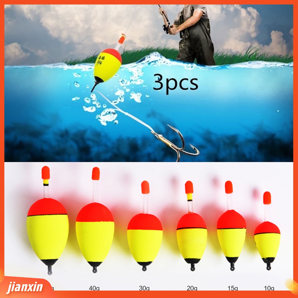 (In Stock) 3Pcs 2.2-4.4g EVA Pelampung Bercahaya Pelampung Ikan Umpan Detector Memancing Aksesoris