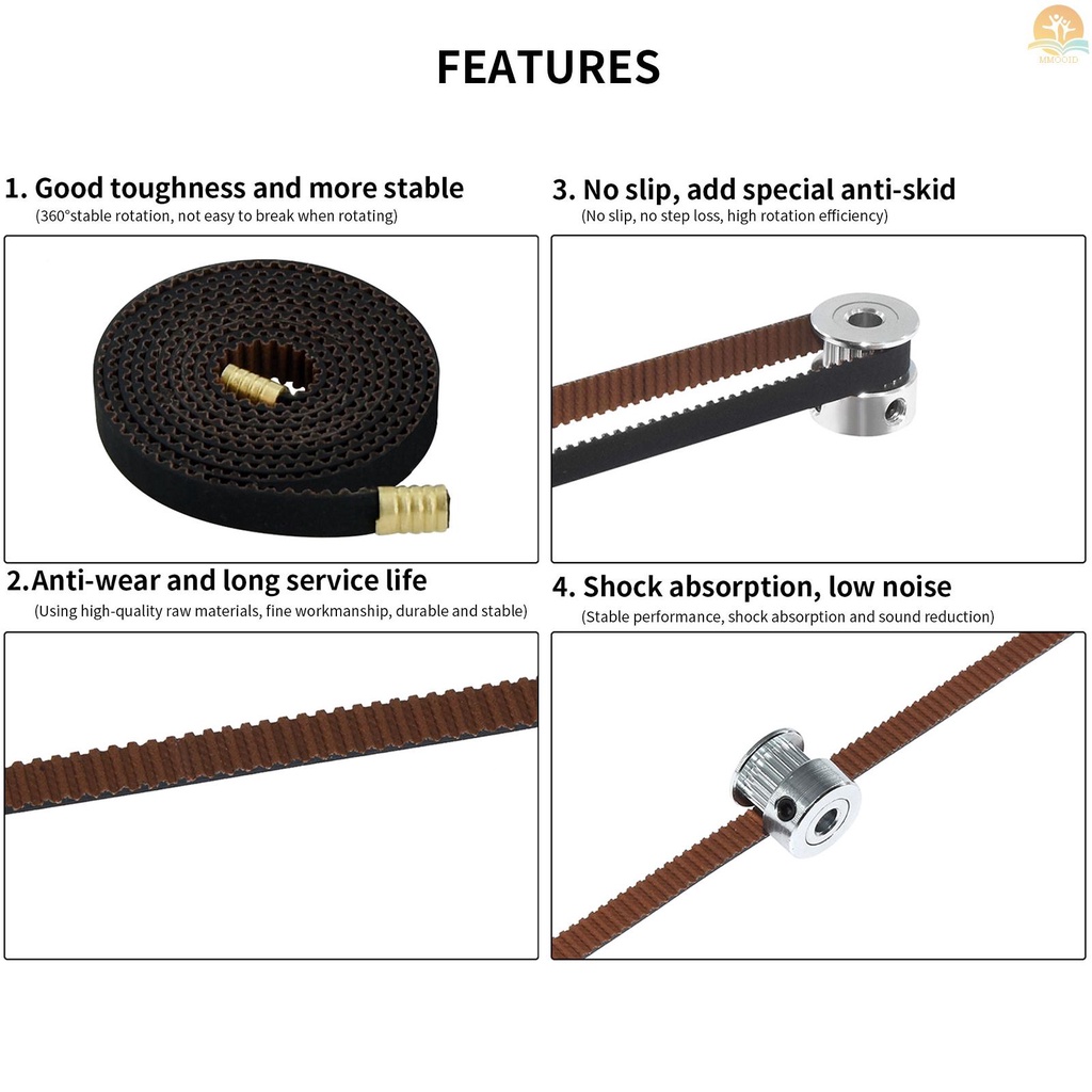 In Stock Synchronous Belt Timing Belt GT2 Toothed Belt 3D Printer Aksesori Ender-3 GT2-6mm X Axis Dan Y Axis Untuk Creality Ender-3 Printer 2mm Pitch 6mm Lebar L765mm/L720mm Kuat