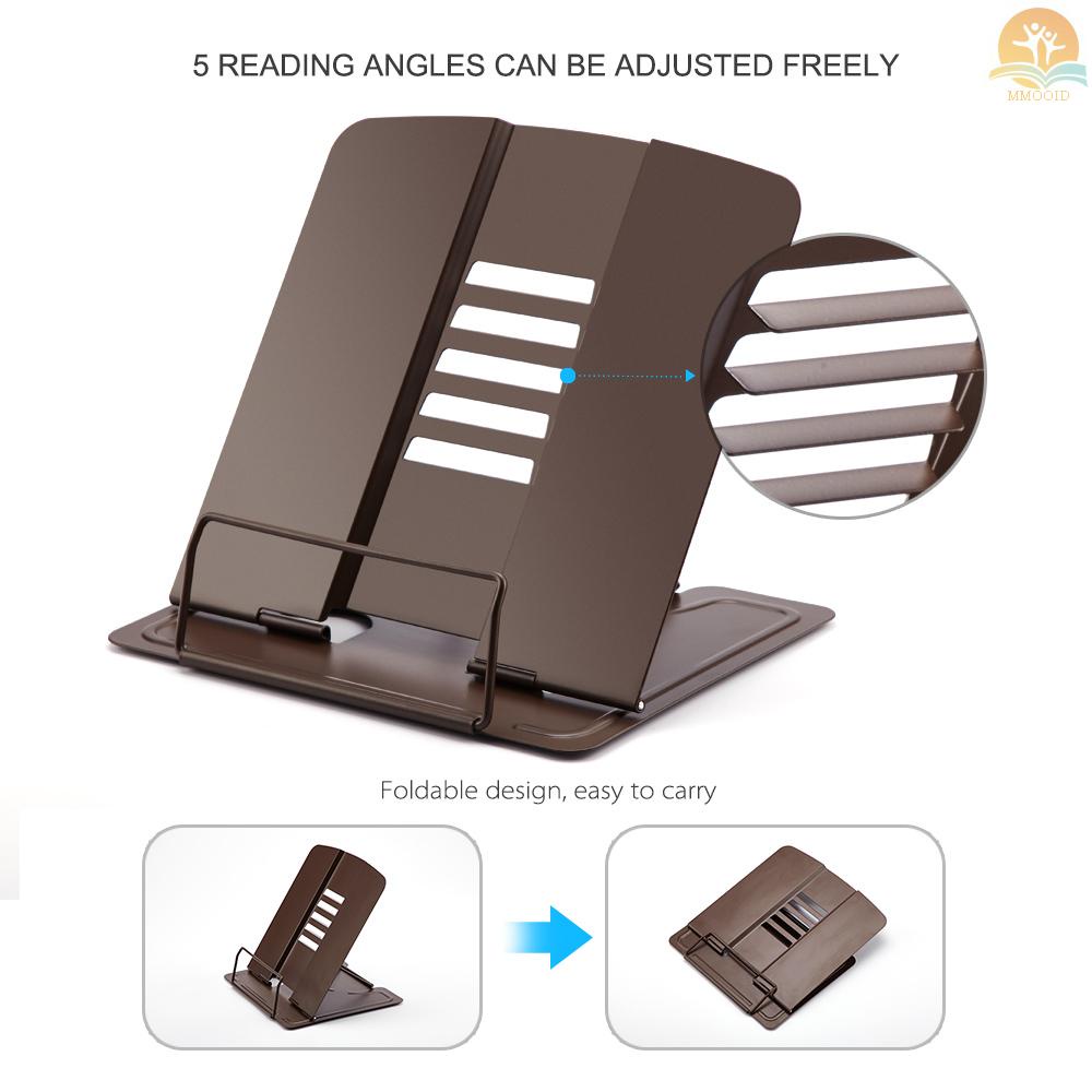 In Stock Portable Metal Book Stand Book Holder Adjustable 5sudut Bookstand Tempat Dokumen Rak Buku Baca Aksesoris Alat Untuk Musik Buku Dokumen Textbook Dapur Cookbook Re