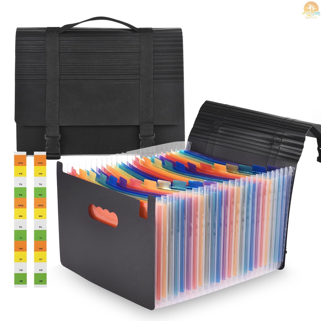 In Stock Accordian File Folder Organizer Dengan Handle 24saku Expanding File Case Ukuran Surat A4 Document Organizer Warna Pelangi Untuk Rumah Kantor Sekolah Paperwork Paper Keeper In