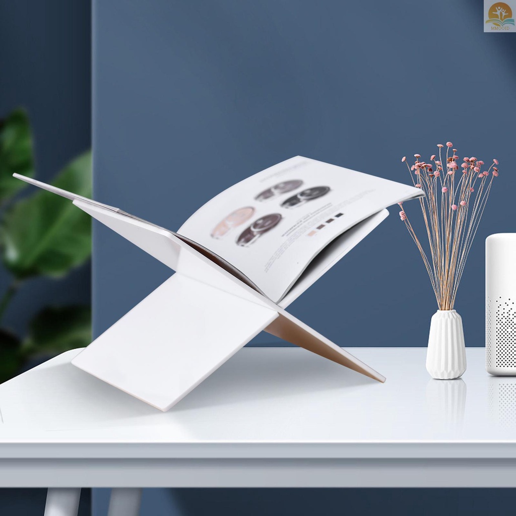 In Stock Stand Buku Akrilik Rak Pajangan X-Shaped Book Rack for Cookbook Buku Resep Menu Majalah Storybook Tempat Buku Pembukaan