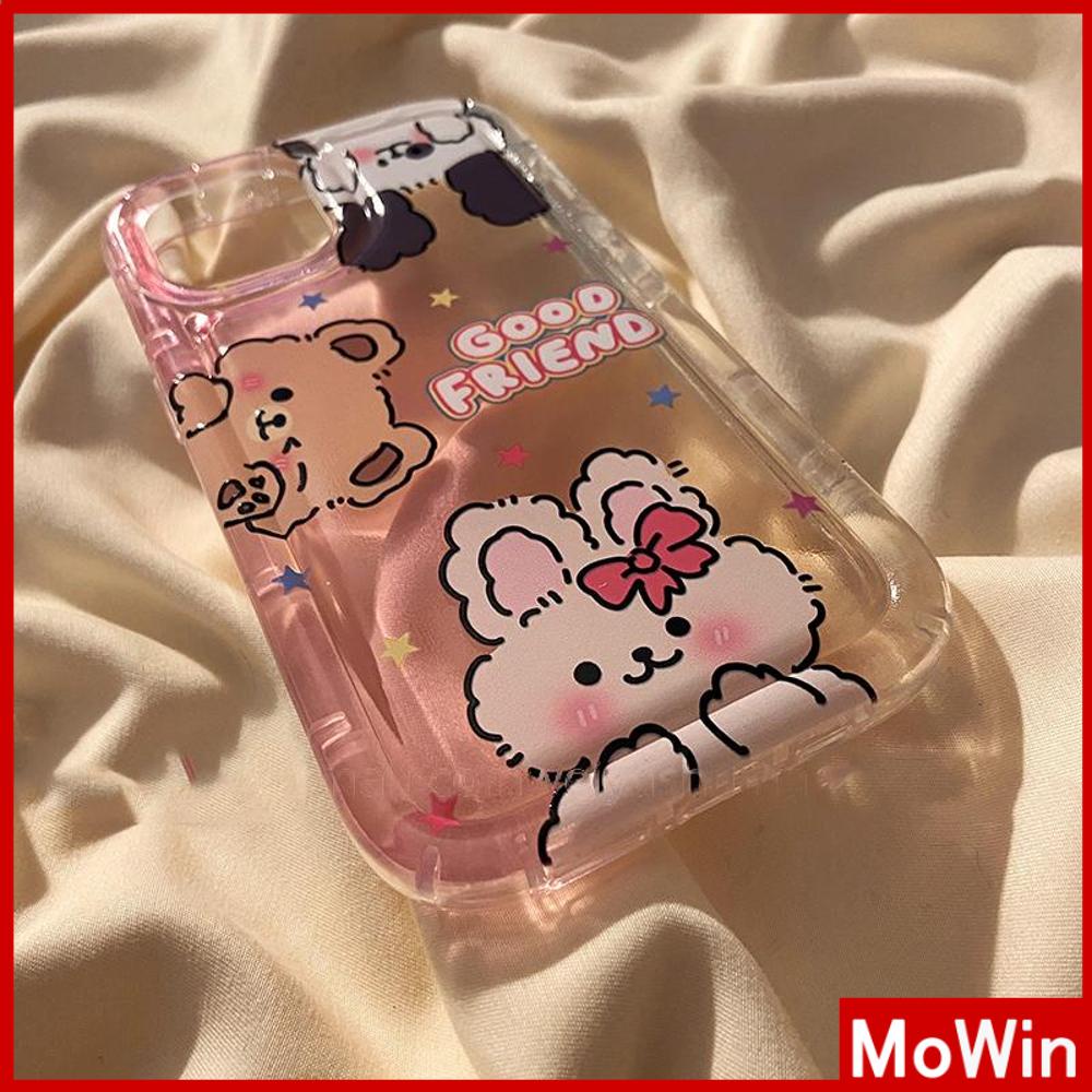 Case iPhone 14 Pro max iPhone Bingkai Foto Airbag Ponsel Case TPU Lembut Transparan Shockproof Perlindungan Lucu Probe Kelinci Kompatibel dengan iPhone 13 Pro max 12 Pro Max 11 xr xs max 7 8