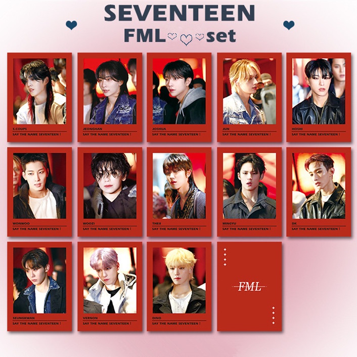 13-16pcs /set SEVENTEEN Photocards FML Album Square Lomo Kartu Kpop Postcards CARAT Collection