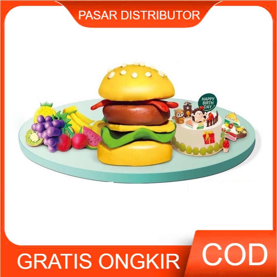 Mainan Anak DOUGH HAMBURGER FRUIT &amp; CAKE Mainan Kue Mainan Masak Anak