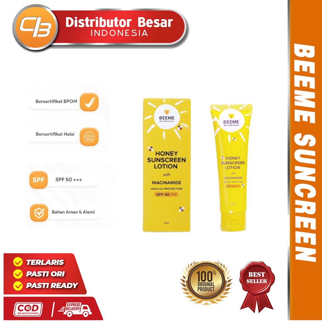 [ DBI ] BEEME Sunscreen Lotion sunblock with Niacinamide UV Protection perlindungan matahari Bisa COD Bayar di tempat