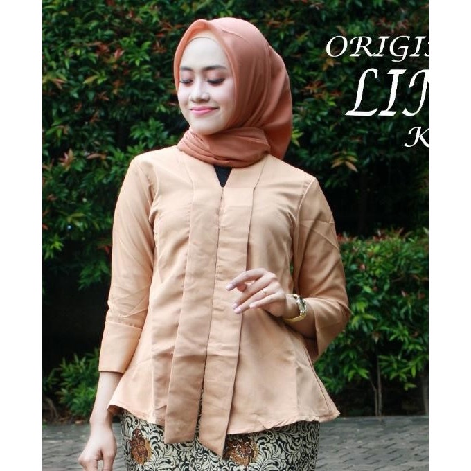 

Atasan kebaya kutubaru polos / kebaya modern / kebaya kartini - Emas, M