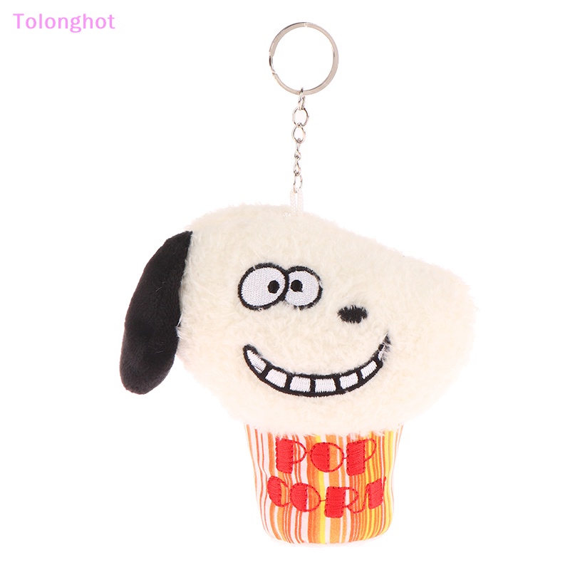 Tolonghot&gt; Lucu Popcorn Anjing Mainan Mewah Kartun Liontin Boneka Lembut Gantungan Kunci Ransel Tas Mobil Key Ring Decor Anak Hadiah well