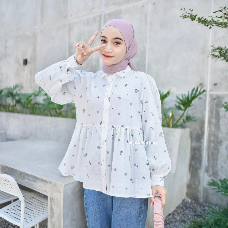 SF - Blouse Top Fiona Wanita / Top Blouse Fashion Muslim