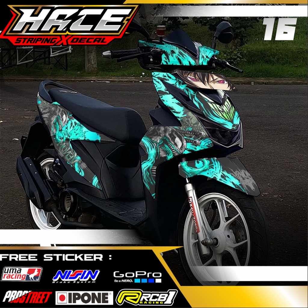 DECAL HONDA BEAT DELUXE 2022 FULL BODY - DECAL BEAT DELUXE VARIASI VENOM 16