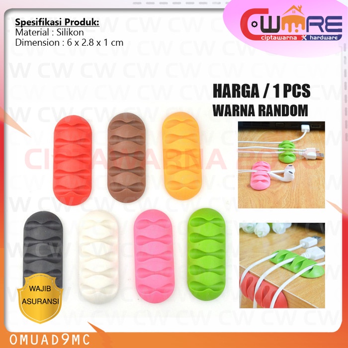 

Klip Kabel Organizer Tempel Meja Dinding Cable Clip Multi Color - BDB