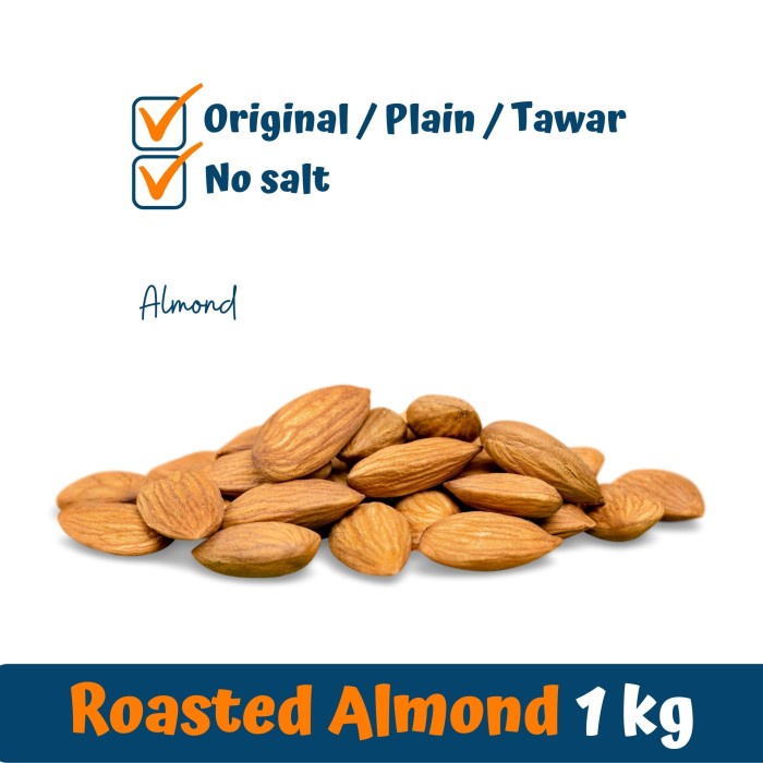 

✨Ready Stok✨ - Kacang Almond Panggang Original (Roasted Natural Almond) 1kg TERMURAH - Salted Asin
