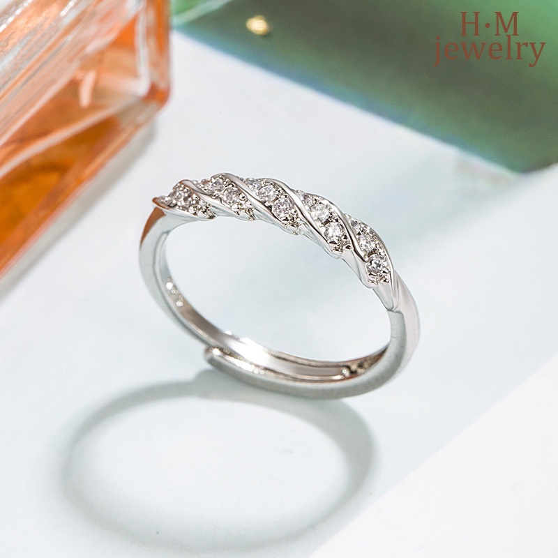 Sederhana Dan Indah AAA Zirkon Sederhana Gelang Cincin Memutar Fashion Pribadi Pembukaan Gelang