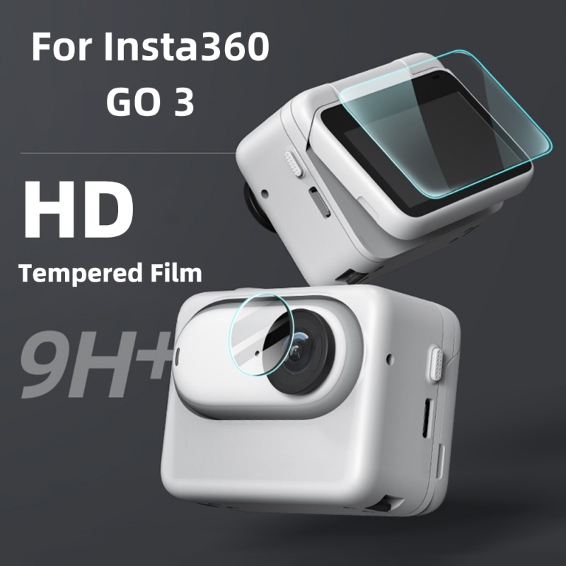 Film Pelindung Lensa Layar Tempered Glass Untuk Insta360 GO 3kamera Action Anti Gores Aman HD Jempol Aksesoris Pelindung Kamera