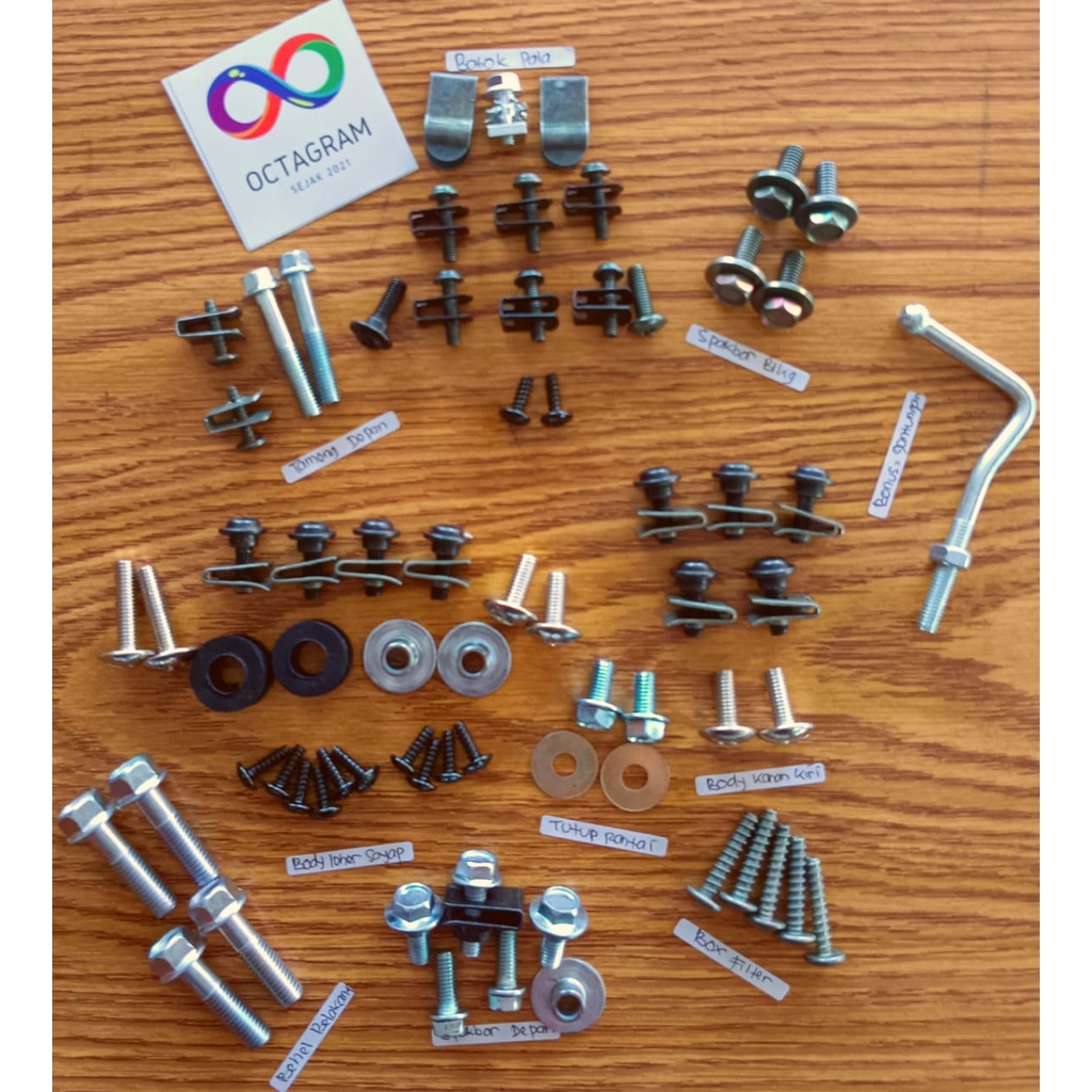 /Baut Revo 100/ Baut Body Motor Revo Lama Lengkap