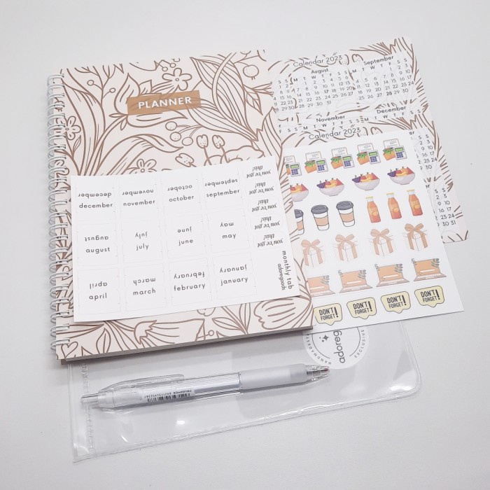 

✨BISA COD✨ -Planner 2023 Undated Agenda Yearly Journal - Brown Nature, Planner Only