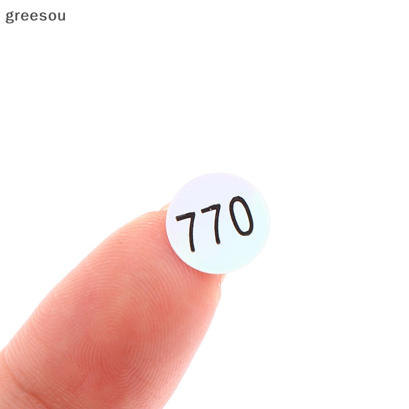 Greesou 1-1000 Bulat Tahan Air Nail Number Stiker Label Digital Self Adhesive Angka ID