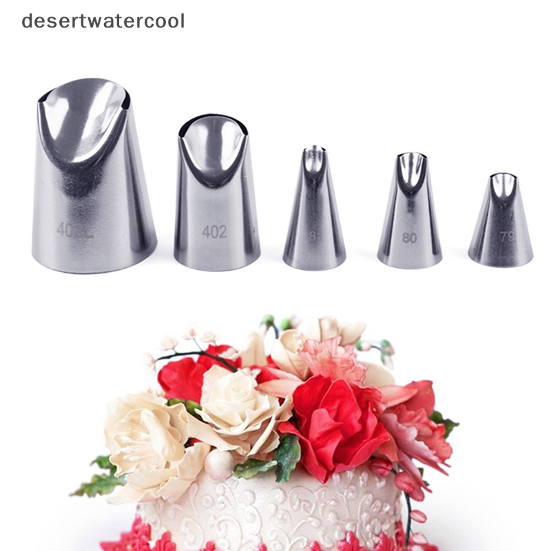 Deid 5pcs Petal Stainless Steel Icing Piping Nozzle Cream Tips Kue Krim Pastry Alat Martijn