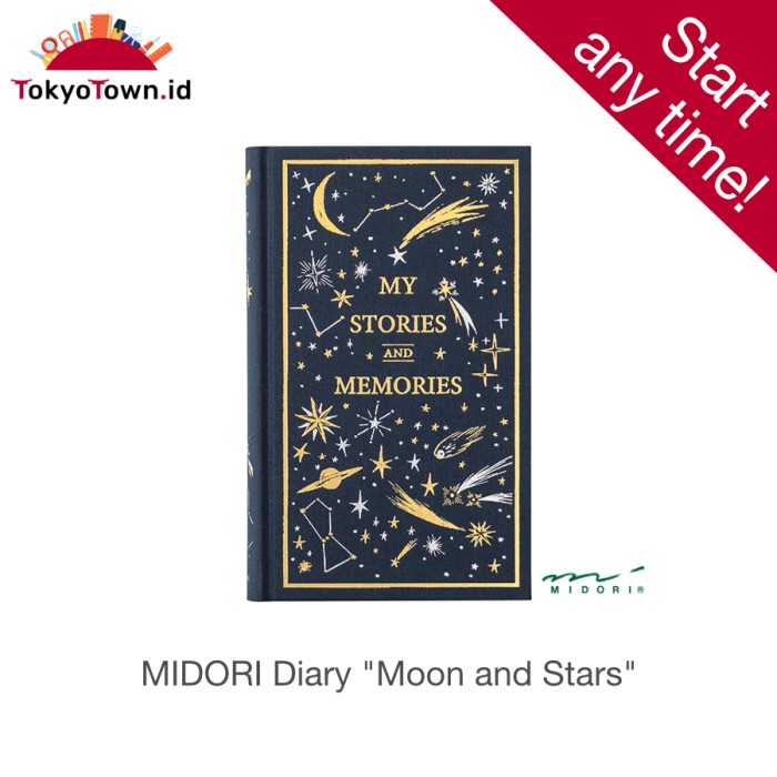 

✨BISA COD✨ -Midory Diary “Moon and Stars” # notebook, journal