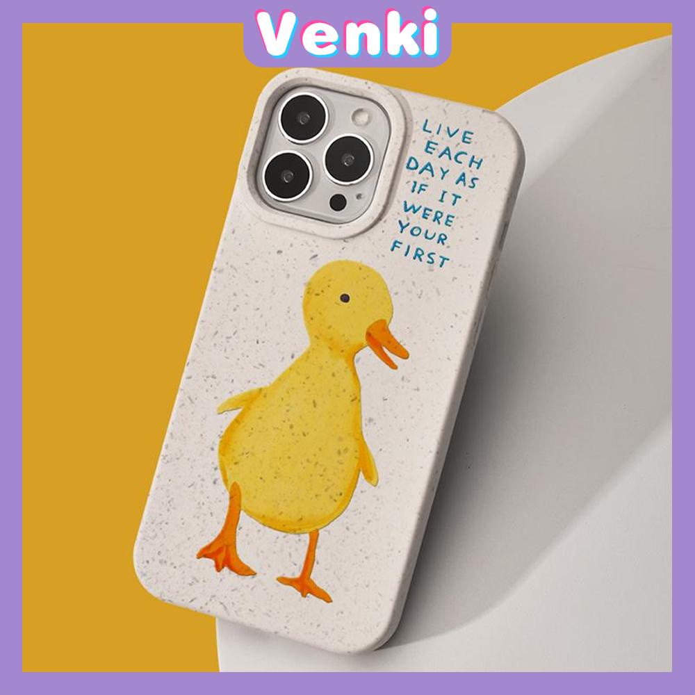 Venki - Untuk iPhone 11 Case Ramah Lingkungan Degradable Case Halus Pelindung Gandum Case Lucu Bebek Kuning Kompatibel dengan iPhone 14 Pro max 13 Pro max 12 Pro Max 11 xr xs max 7 8