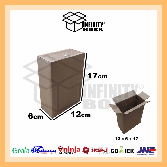 

kotak kardus box packing ukuran 12x6x17 POLOS SHEET