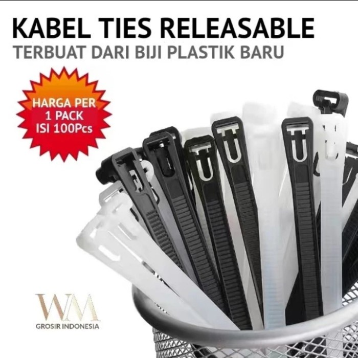 

[DD] Kabel Ties Reusable / Releasable C-LOCK 200 x 7,2 - Putih