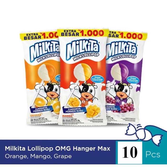 

Milkita Lollipop Hanger Max 1 RENCENG isi 10 pcs Permen Susu Lolipop OMG ORIGINAL