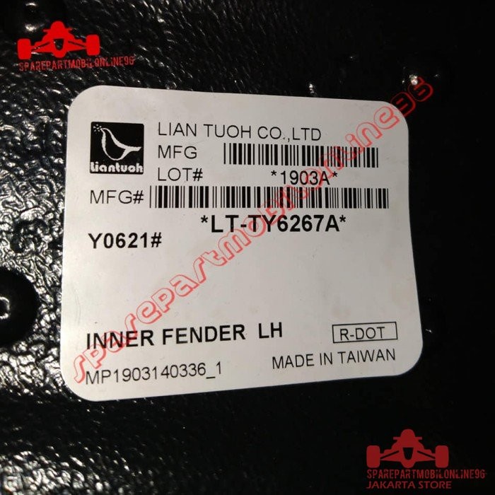 Inner Liner Fender Depan Toyota Innova 2012 2013 2014 TAIWAN