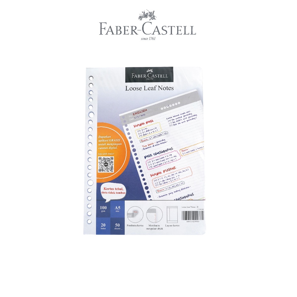 

Faber Castell Kertas Loose Leaf Digital A5 Isi File 50 Lembar / Loose Leaf Notes Faber Castell A5 50 lembar FREE fineliner dengan warna random - Set- SHSNP SHABG