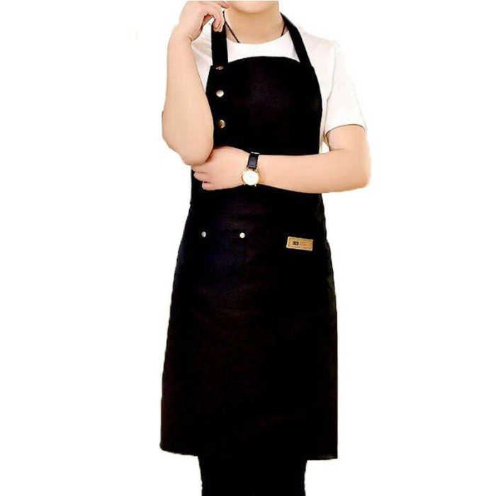 Apron Anti Air Simple Elegan Universal | Adjustable Kitchen Apron - Hitam