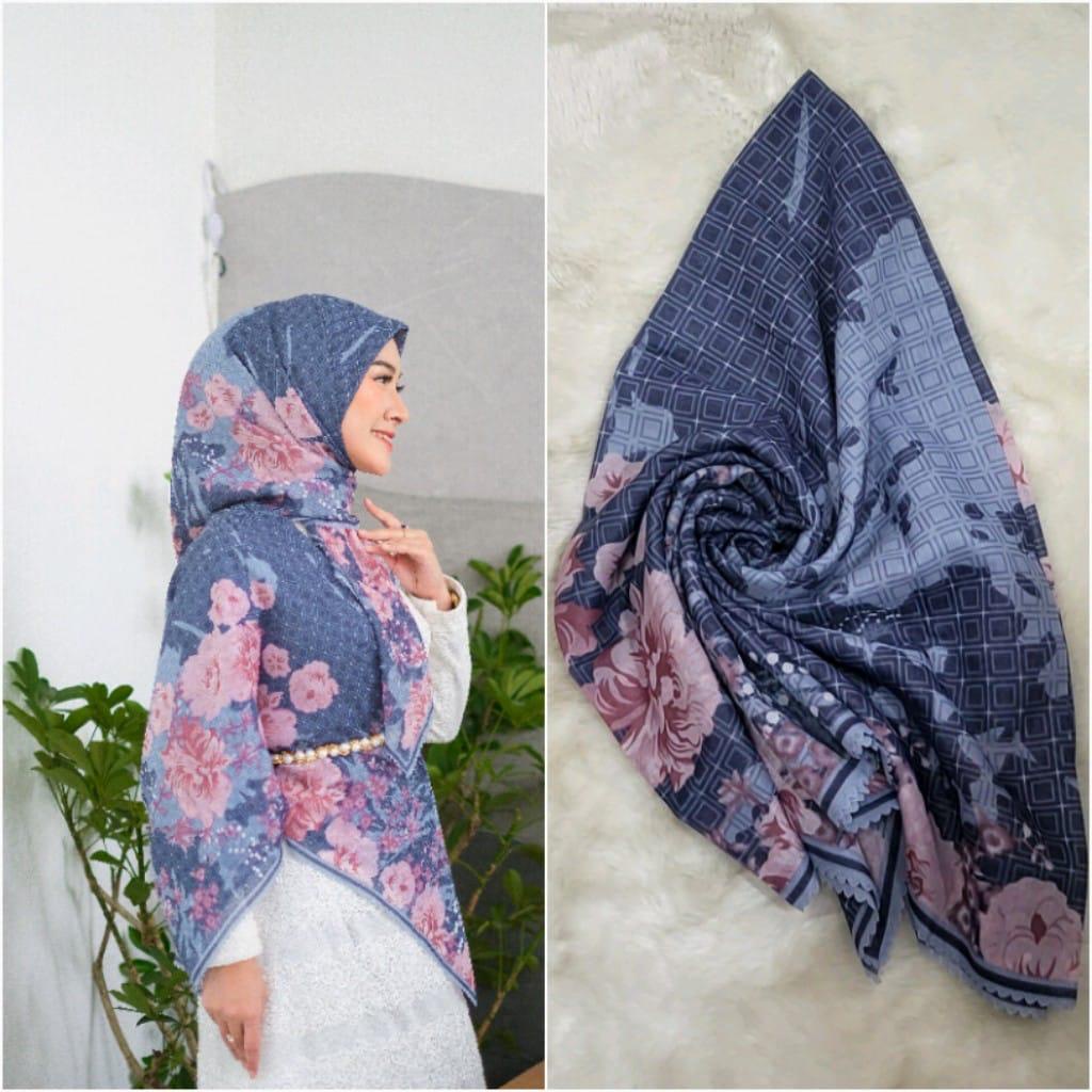 (A) Jilbab segi empat VOAL PREMIUM LC || Farsya Adeeva || Hijab Voal motif Laser Cut