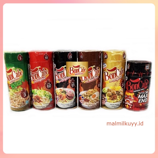 

KOBE BON CABE BOTOL SAMBAL TABUR BUBUK NORI LEVEL 3 10 15 30 50 BONCABE MAX END CABE TABUR BUBUK SACHET TERSEDIA KILOAN REFILL BUMBU MASAK REMPAH SNACK CEMILAN ANAK MAKANAN RINGAN MIE INSTAN