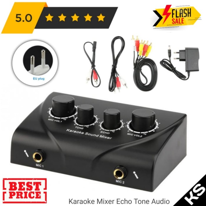 Karaoke Sound Mixer Echo Tone Audio - 2 Input Mic