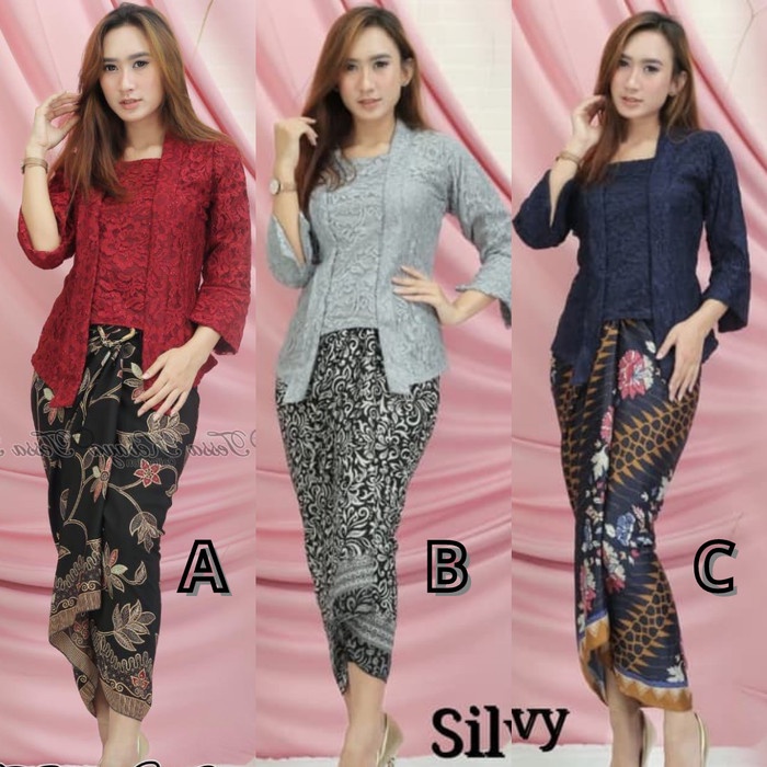 

New Trend Bisa COD Setelan Kebaya Brukat Modern Kutubaru / Brokat Kutu Baru Aneka Warna