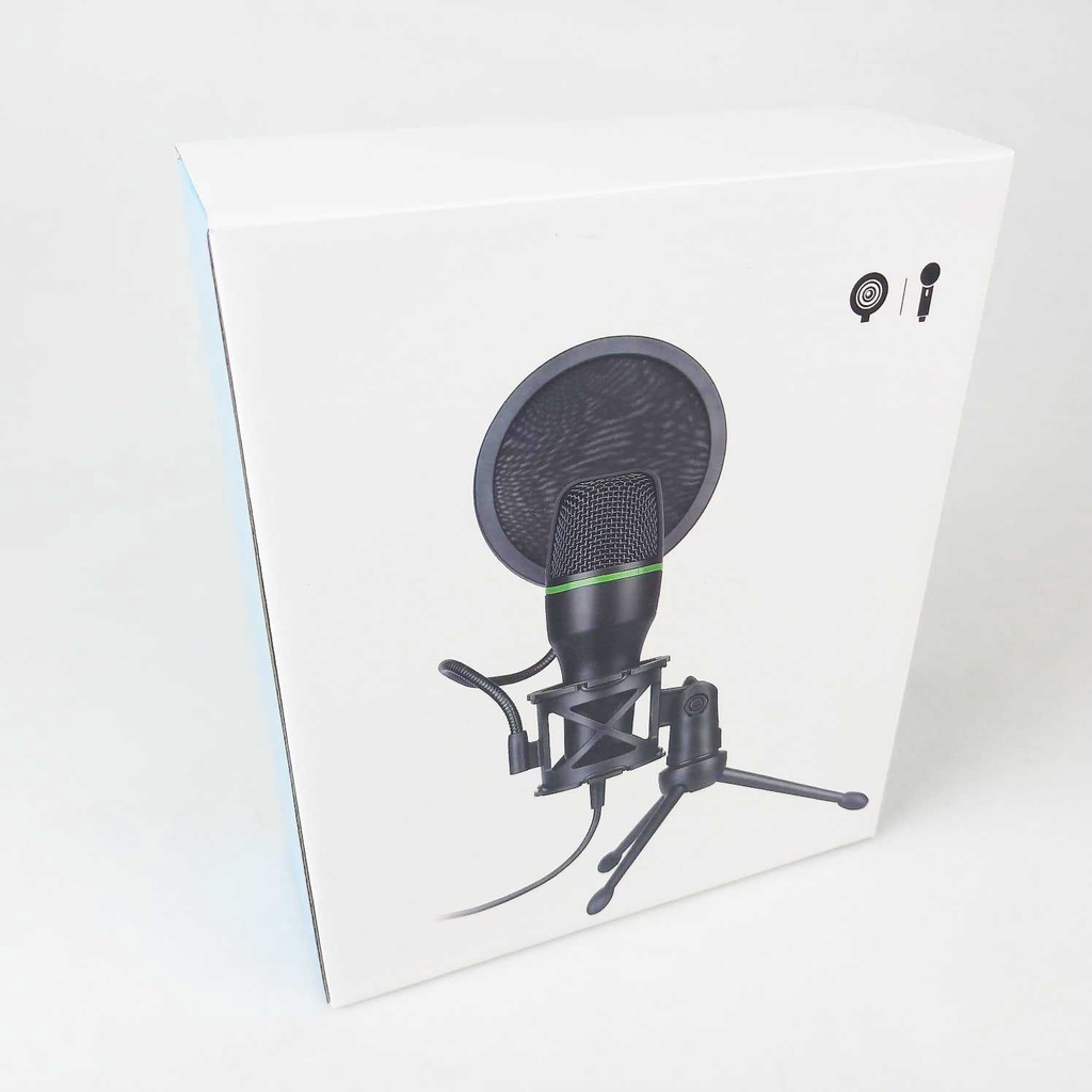( 100% BARANG ORI ) AOIEU Microphone Condenser Studio Adjustable USB Plug with Light - AO55