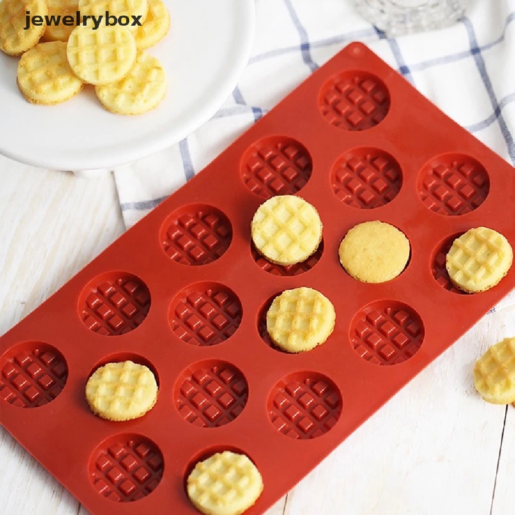 [jewelrybox] Cetakan Silikon Waffle DIY Alat Pembuat Waffle Bulat Praktis Cetakan Coklat Butik