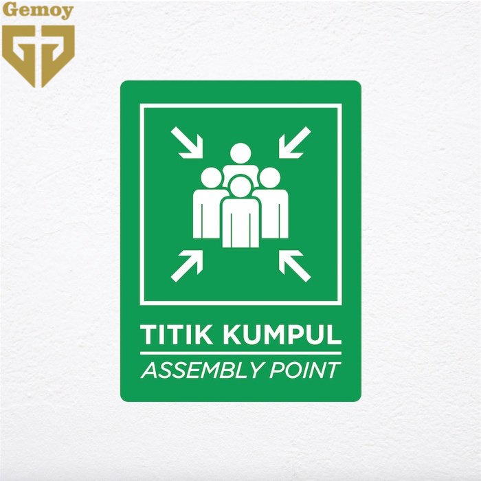 Otello - Titik Kumpul Assembly Point | Sign Board Akrilik | Signage Label Tempel Acrylic UV Print