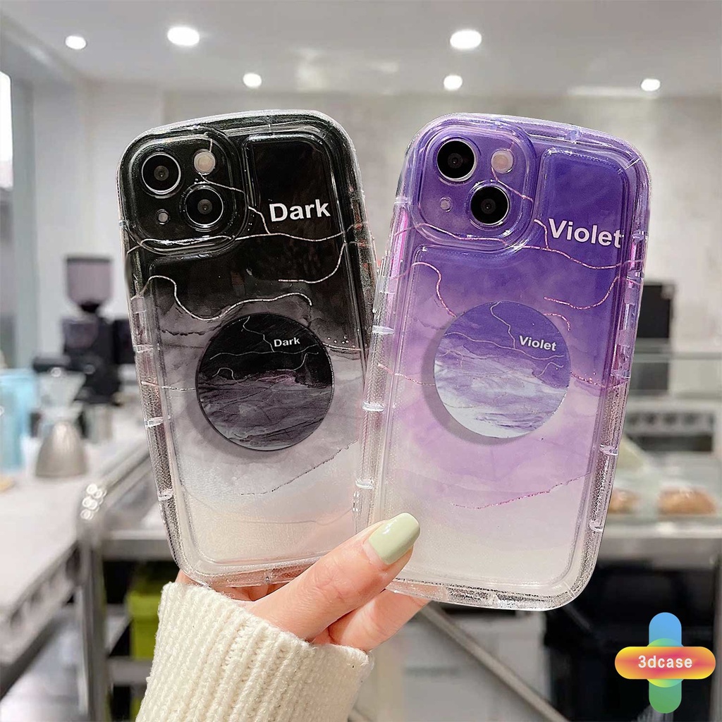 Compatible For Case IPhone XR 11 12 13 14 PRO MAX 6 7 6S 8 14 Plus X XS MAX 11 12 13 Se 2020 6SPlus 7Plus 6Plus 8Plus 14Plus XSMAX Ins Watercolor Gradient Violet Soap Case With Stand