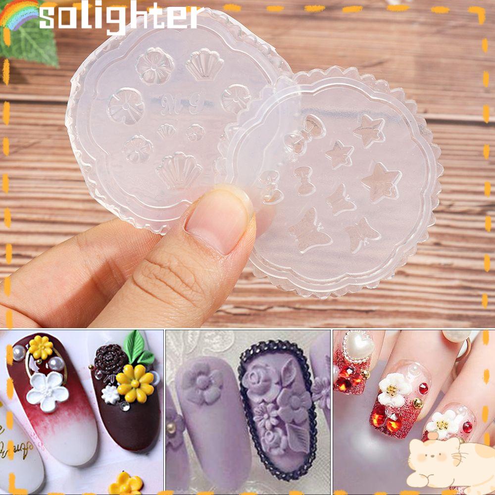 Solighter Nail Art Cetakan Silikon Transparan Menjatuhkan Lem Manik-Manik Kecil Kristal Epoxy Cetakan