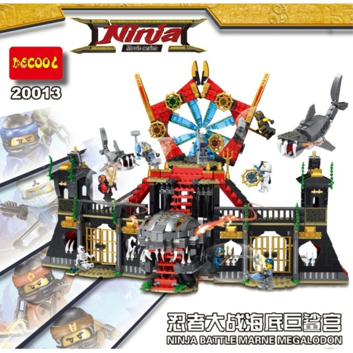 brick ninja Portal of Atlantis giant shark palace 1171pcs Decool 20013