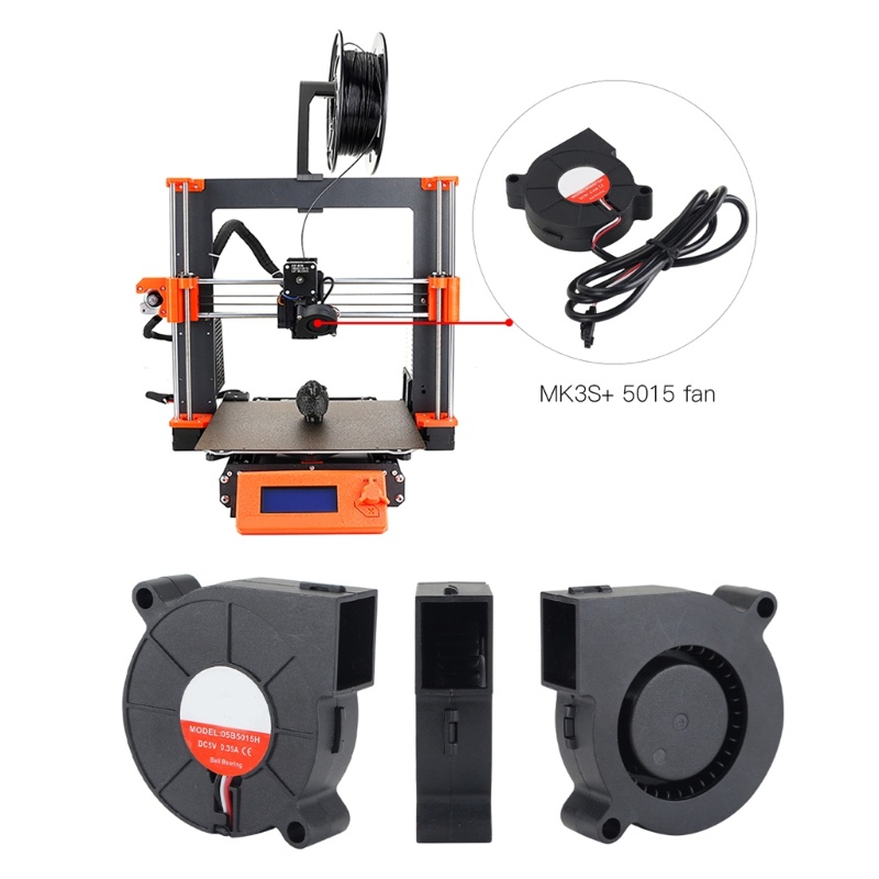 Bt 5015kipas Angin Turbo Pendingin Brushless 3D Printer Part Extruder DC5V Cooler Blower 50x50x15mm Part Kipas Angin Plastik Hitam